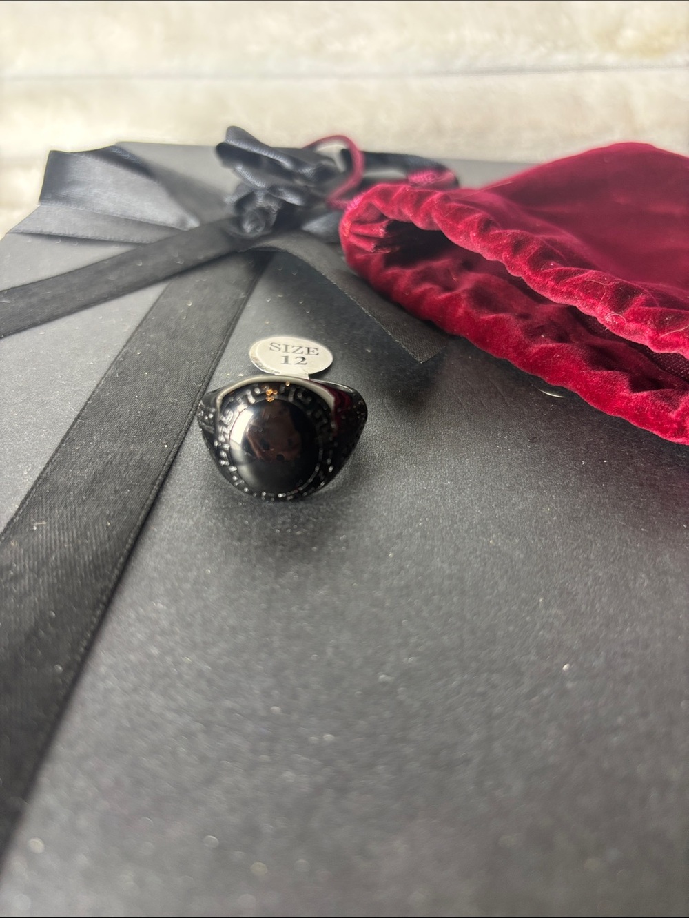 Black Onyx Signet Ring for Men - Size 12 NWT